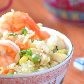 Chicken and shrimp fried rice