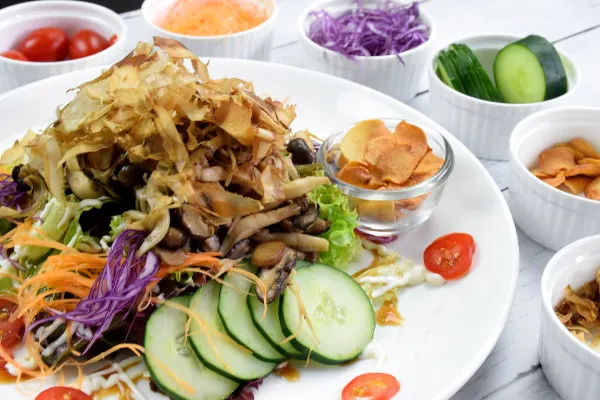 Japanese salad side shot