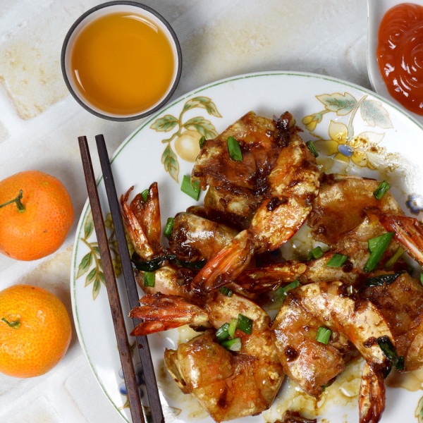 pan-fried prawns recipe, Soy sauce shimrp .