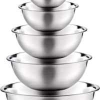 Stainless Steel Mixing Bowls by Finedine (Set of 6) Polished Mirror Finish Nesting Bowl, ¾ - 1.5-3 - 4-5 - 8 Quart - Cooking Supplies