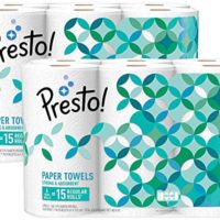 Amazon Brand - Presto! Flex-a-Size Paper Towels, Huge Roll, 12 Count = 30 Regular Rolls