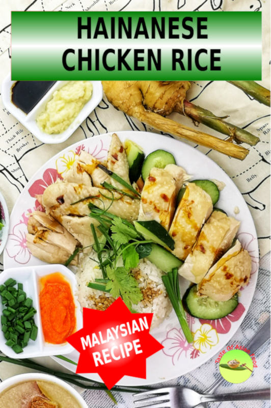 Hainanese chicken rice 海南鸡饭 is the Malaysian/Singapore adaptation of the Wenchang chicken from Hainan province of China.  Besides all the recognition received across the globe, serving Hainanese chicken rice is deceptively simple. The chicken is poached in sub-boiling temperature, serve with chili sauce and ginger-garlic sauce, and with flavored rice.