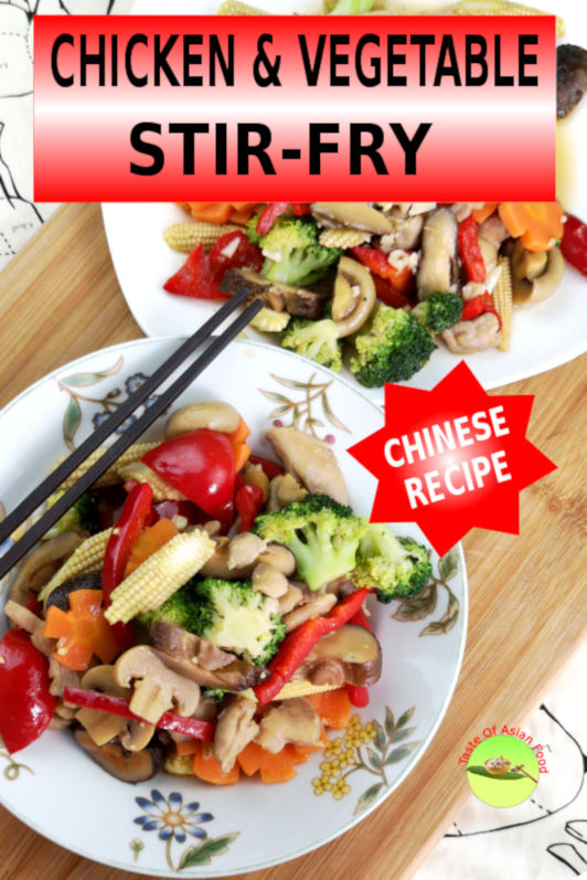 Chicken and vegetable stir-fry is quick to prepare, rich in vitamins and minerals with a balanced proportion of protein, carbohydrates, and fibers. 
