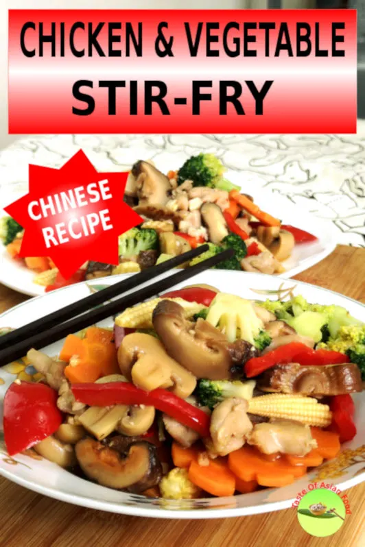 Chicken and vegetable stir-fry is quick to prepare, rich in vitamins and minerals with a balanced proportion of protein, carbohydrates, and fibers.