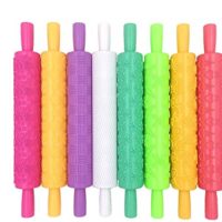 Cake Decorating Embossed Rolling Pins,Textured Non-Stick Designs and Patterned,Ideal for Fondant,Pie Crust,Cookie,Pastry,Icing,Clay,Dough - Best Kit 8 Pcs