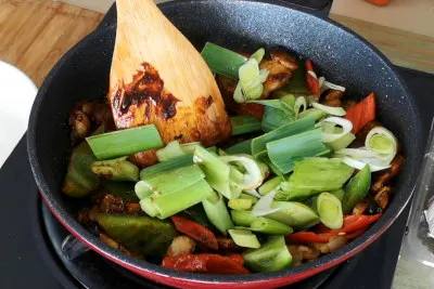 twice-cooked pork - add vegetables