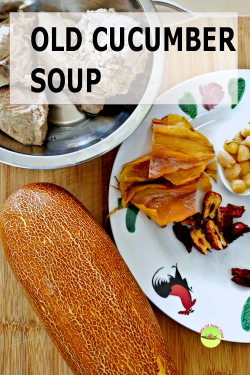 Ingredients to make Chinese old cucumber soup with pork ribs 