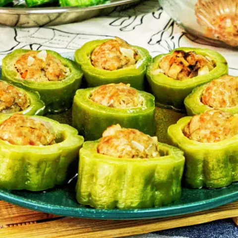 Stuffed bitter melon square