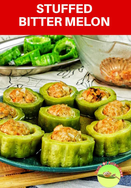 Stuffed bitter melon recipe. with minced meat and mushroom. Great Cantonese homecook recipe.
