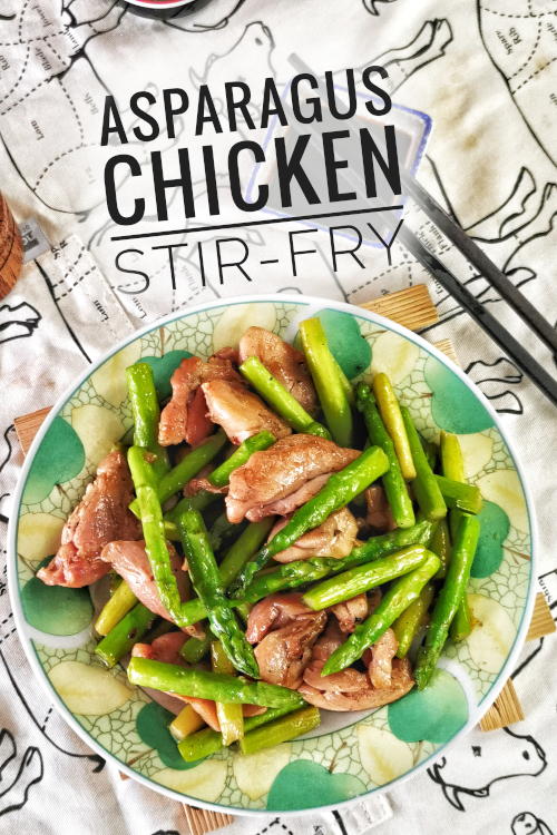 Asparagus chicken stir-fry is the quick and easy Cantonese recipe worth including in your regular dinner rotation.  It is a simple and delicious balanced meal.