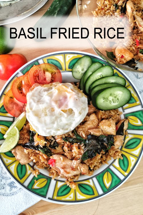 Three types of chilies plus fresh basil to preparing the best basil fried rice. Chicken and shrimp are the most common ingredients.