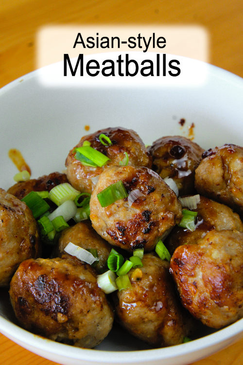 Easy Asian pork meatballs with Chinese BBQ sauce. Pan-fry and coat with sauce. Make a large batch to freeze for up to a month.

