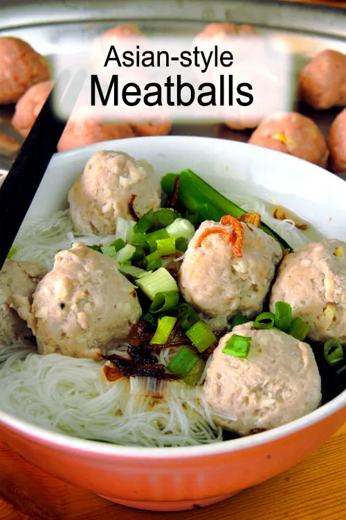Easy Asian pork meatballs with Chinese BBQ sauce. Pan-fry and coat with sauce. Make a large batch to freeze for up to a month.
