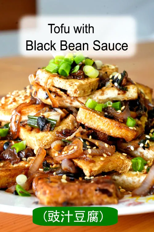 Tofu with black bean sauce is a classic Chinese stir-fry home-cooked dish. Easy to prepare with garlic and some other common ingredients.