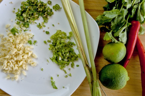 Ingredients for Thai steamed fish