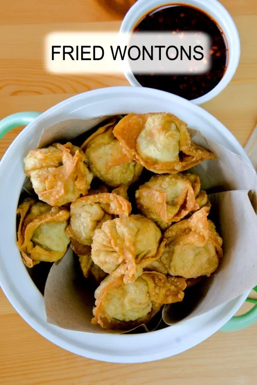Fried wonton recipe with pork and shrimp filling