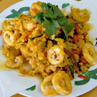 Salted egg squid recipe featured image