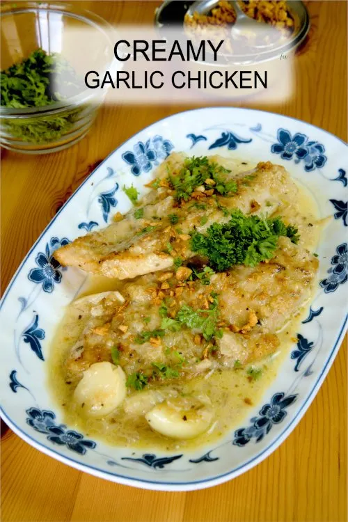 How to make creamy garlic chicken with Parmesan cheese