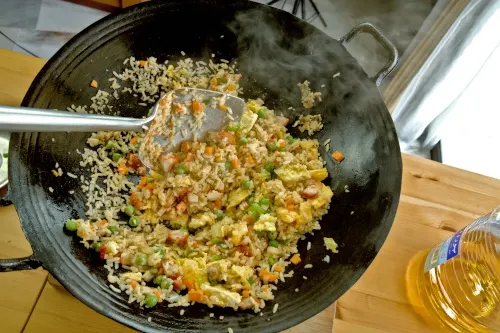 Finally, stir-fry over high heat