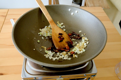 Saute the aromatic until fragrant.