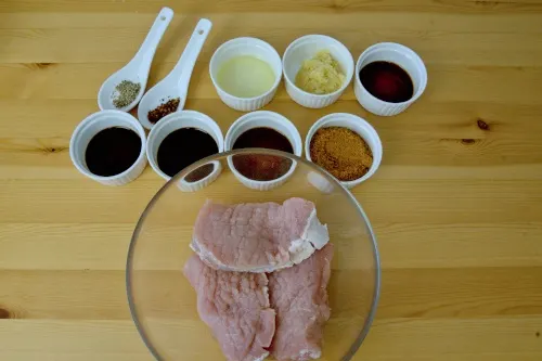 Mariate the pork with the ingredients as in the rcipe