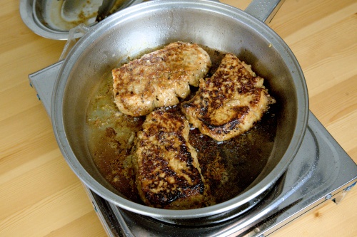 Sear it until both sides have developed charred marks.