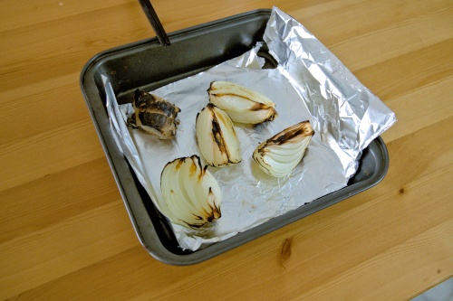 Brown the onion and ginger for pressure cooker pho ga