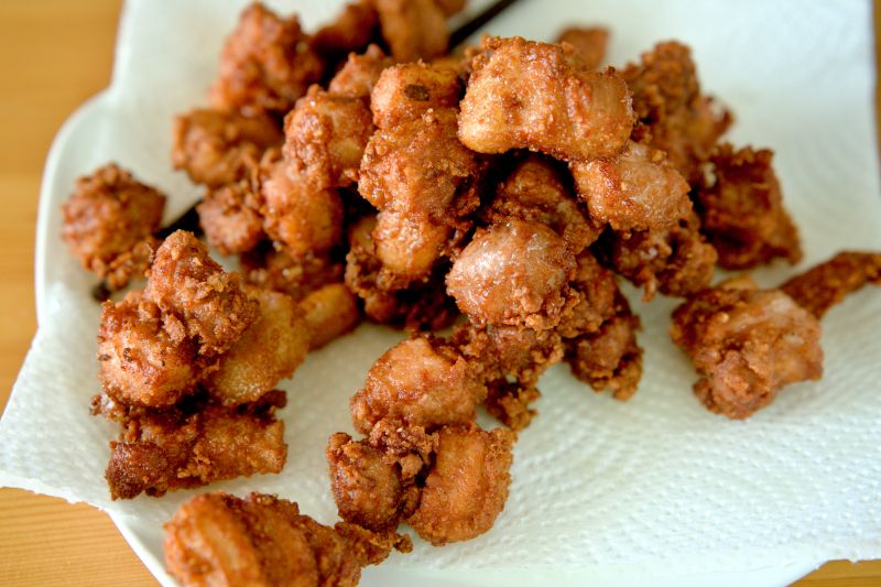 the pork after deep-fried twice