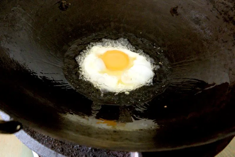 fried an egg to serve with the fried rice
