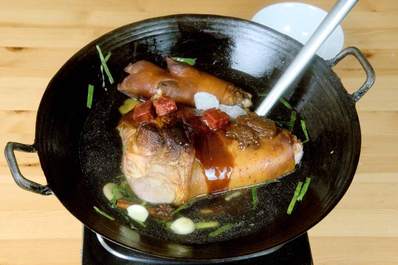 slow cook the pork knuckle for tow hours