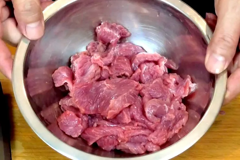 slice the beef thinly