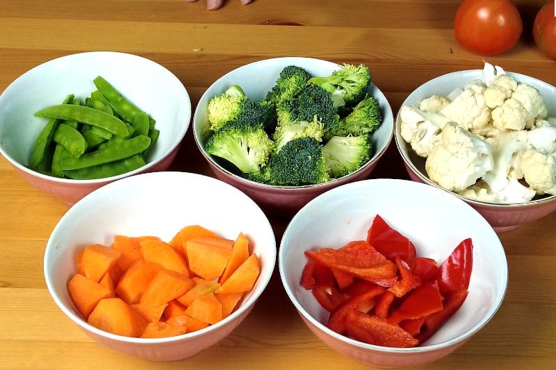 cut the vegetables before blanching