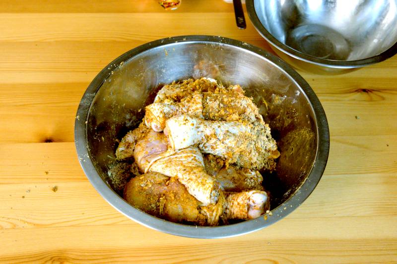 marinated chicken before deep frying