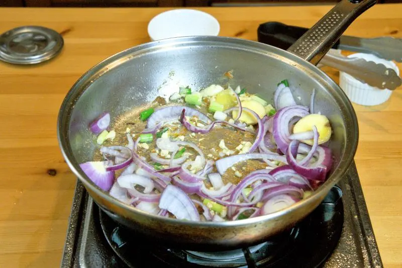 salte the onion before adding the chicken