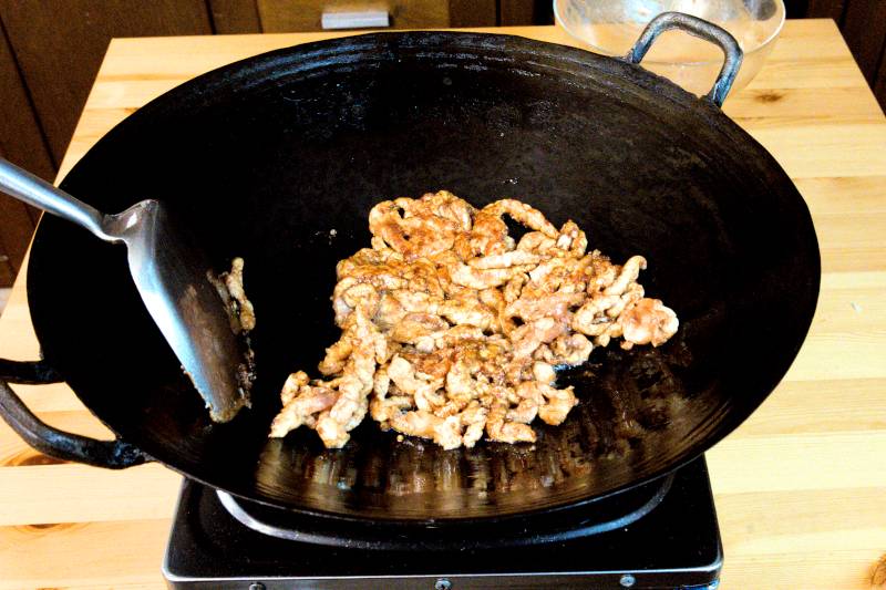 cook the pork and pepper separately