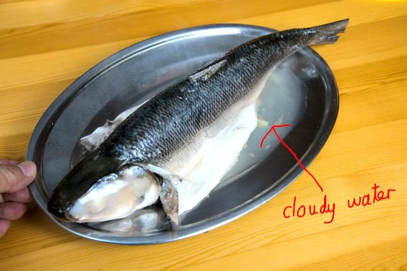 discard the cloudy water for Cantonese steamed fish