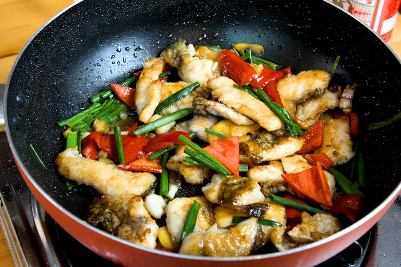 fried ginger scallion fish is ready to serve