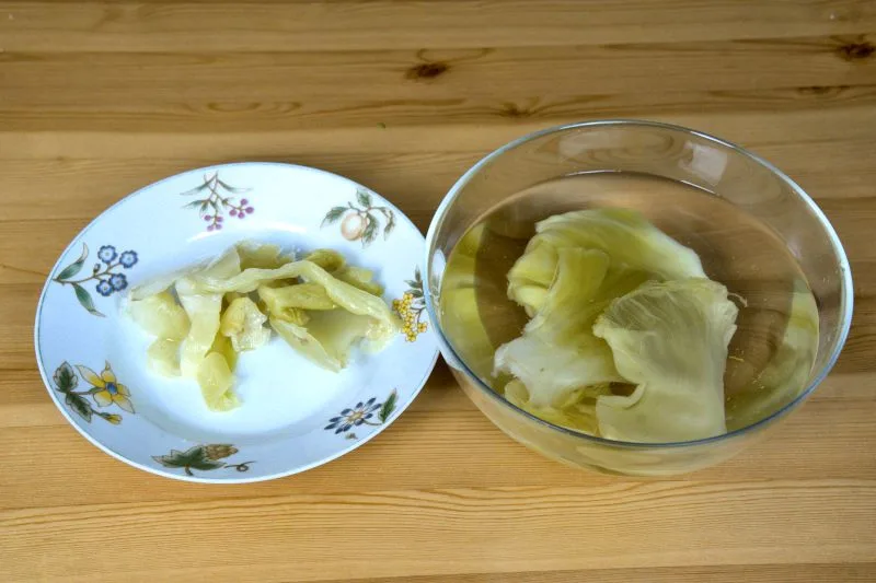 soak the salted vegetables thoroughly to remove the excess salt