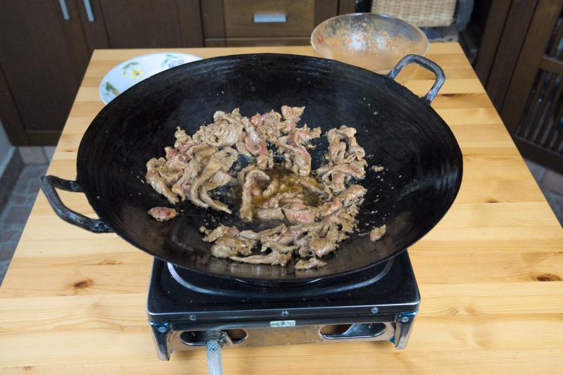 pan-fry the beef 