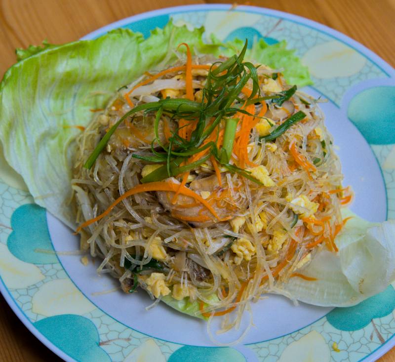 the osmanthus eggs stir-fry with crab meat 