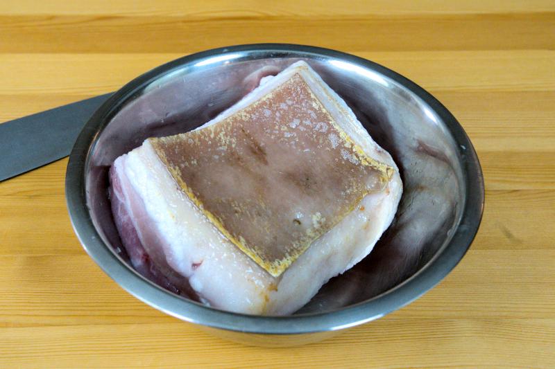 sizzle briefly until the pork skin turns lightly brown.