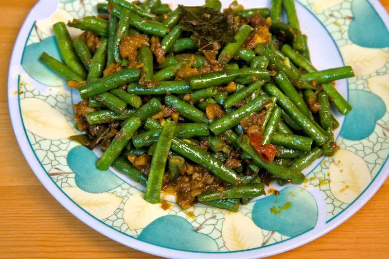 Long bean with the sauce