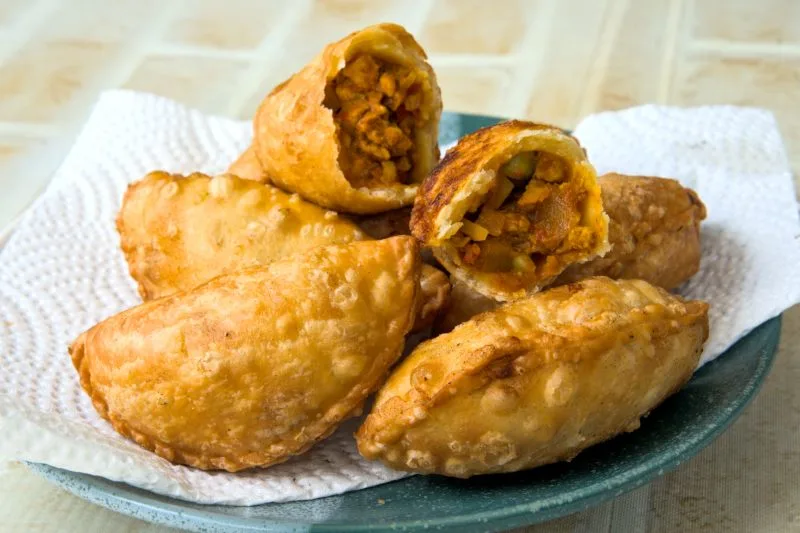 Freshly made Malaysian-style curry puffs.