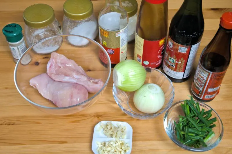 ingredients for for the chickken stir fry