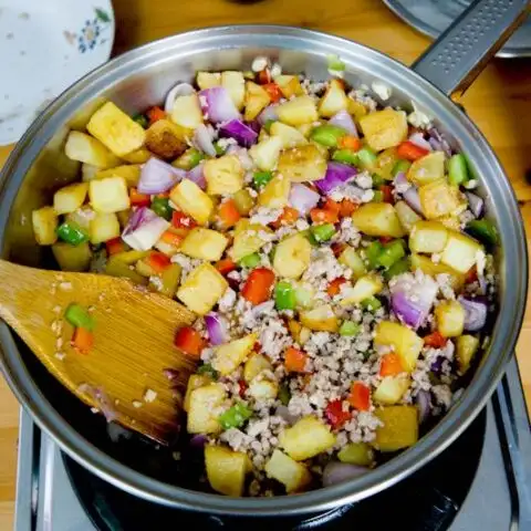 Home Style Cantonese Potato and Minced Meat Stir Fry