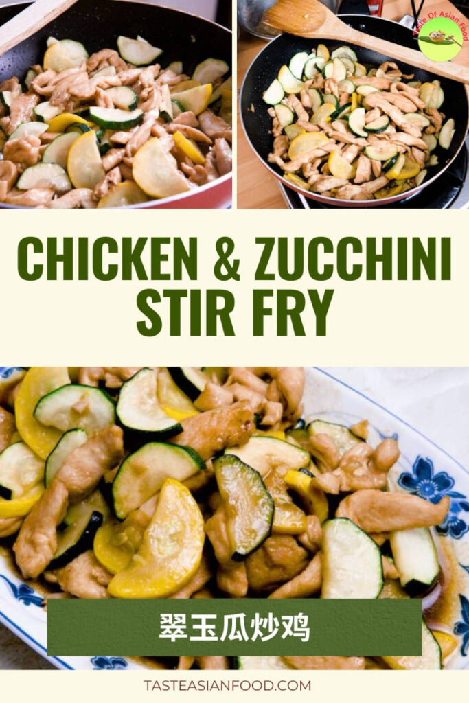 Chinese-style chicken zucchini stir fry with juicy chicken breast and crisp green and yellow zucchini slices
